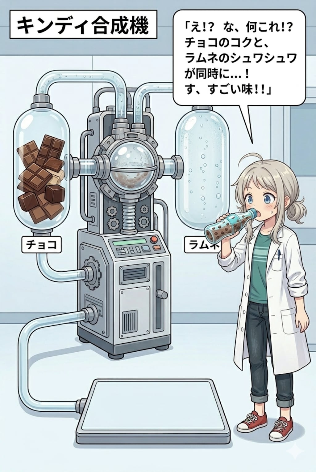 カレーと納豆、チョコとラムネで合成