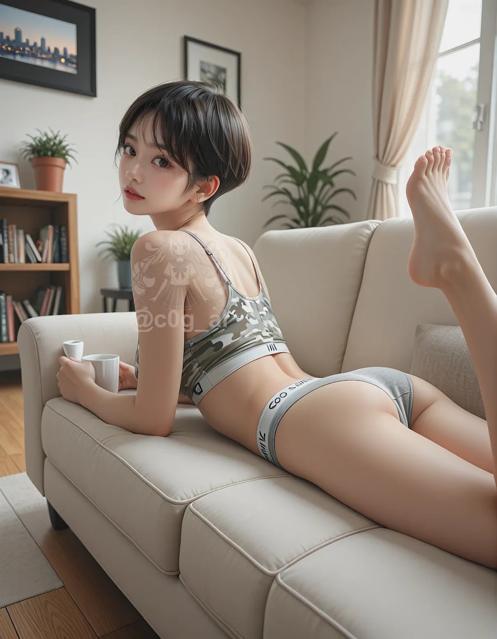 リビングで脚全開とかやめて💢（愛子）