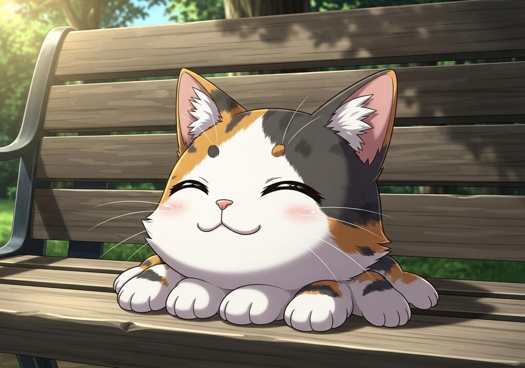 日向ぼっこする多脚猫