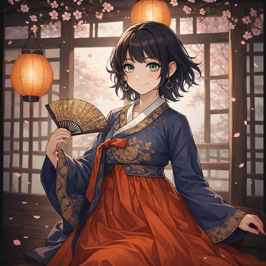 韓服を着てもらうためにアイピクからうちの子に来てもらいました