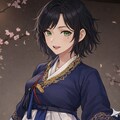 韓服を着てもらうためにアイピクからうちの子に来てもらいました 2枚目