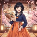 韓服を着てもらうためにアイピクからうちの子に来てもらいました 3枚目