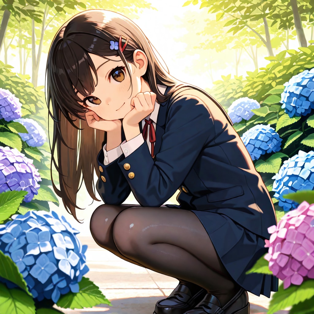 紫陽花の髪飾り