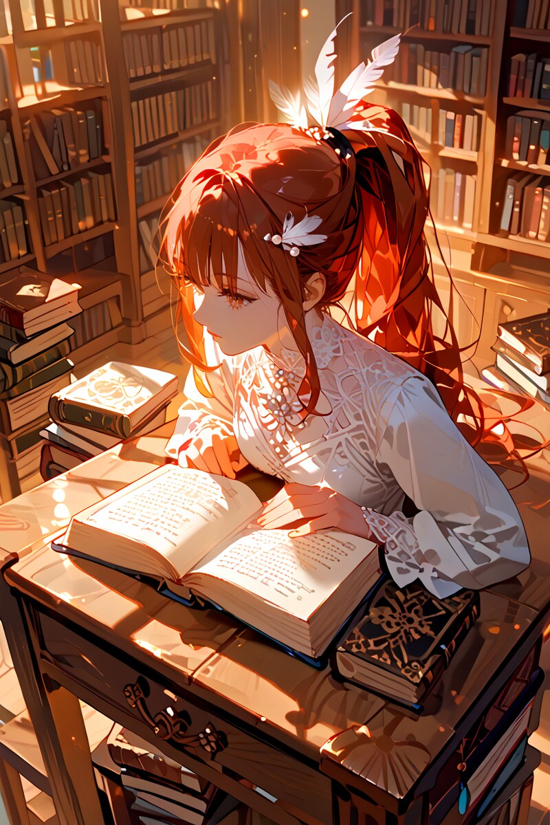 図書館の静謐 | の人気AIイラスト・グラビア