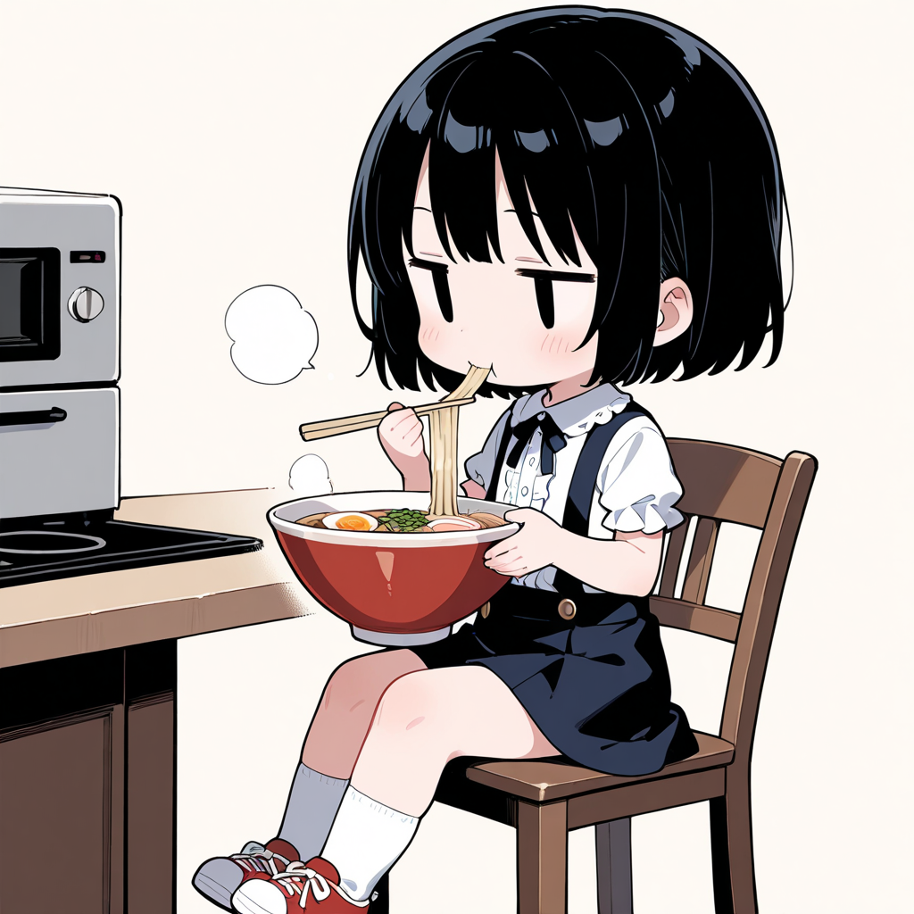 ラーメンを食べる