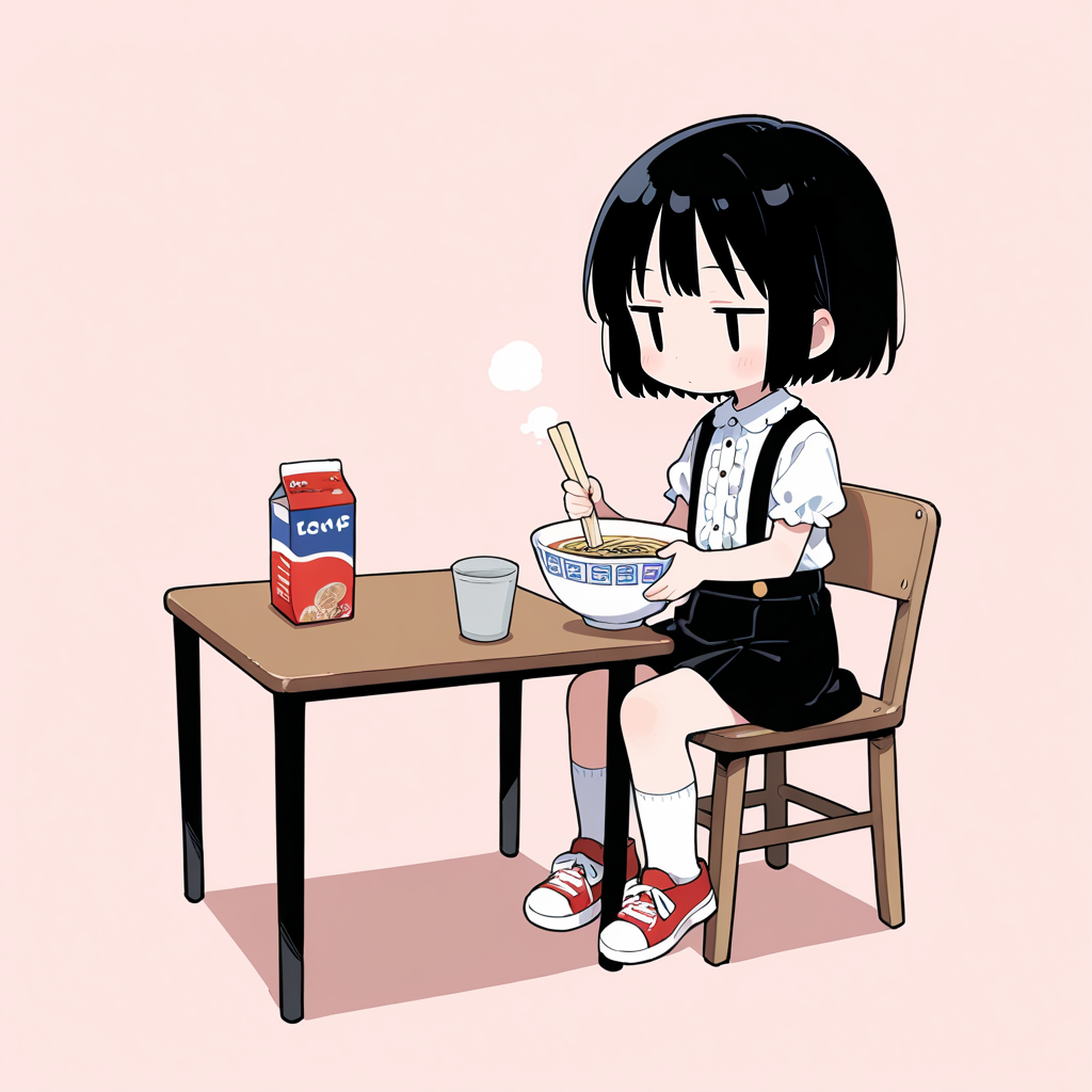 ラーメンを食べる