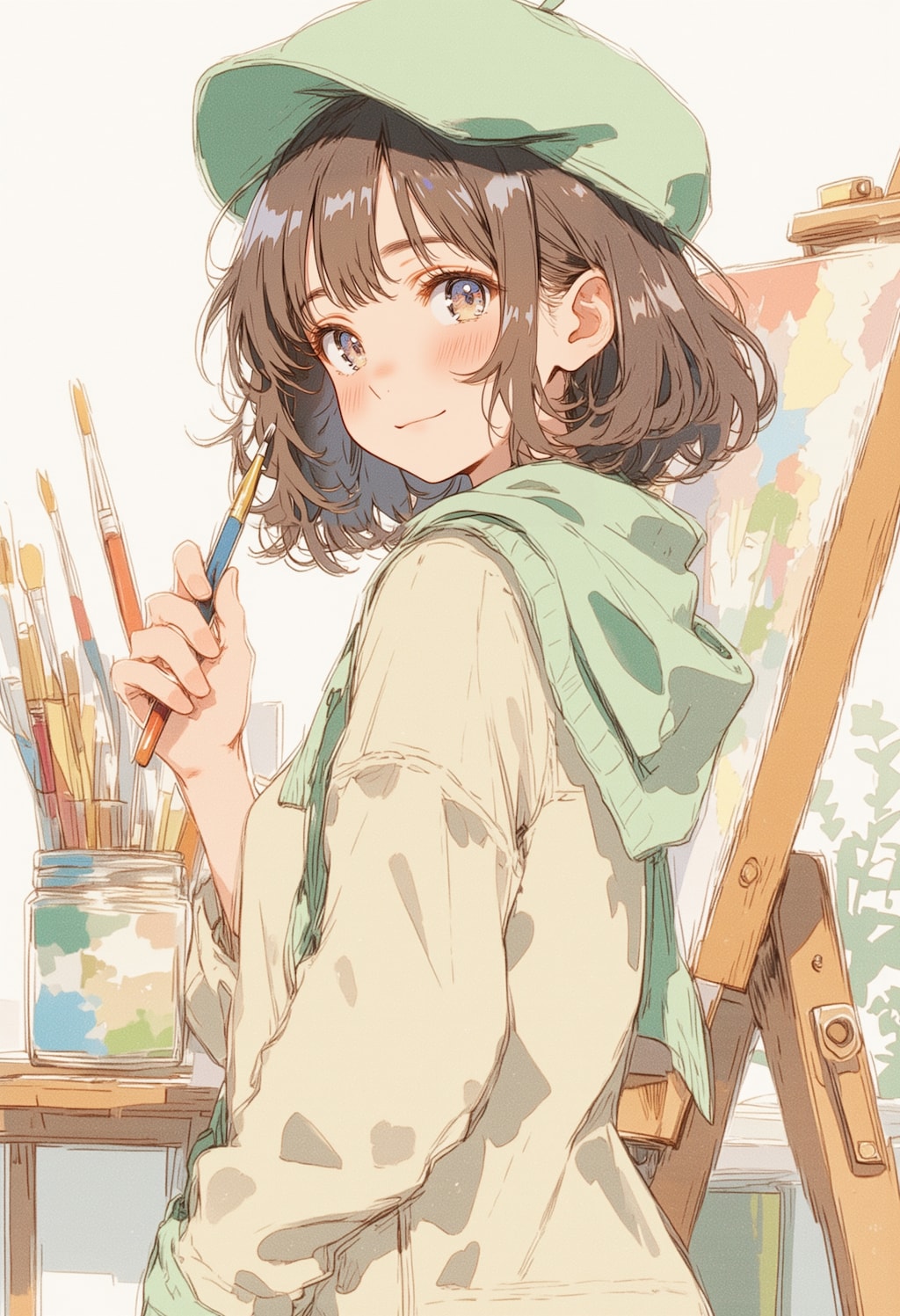緑の服の絵描き