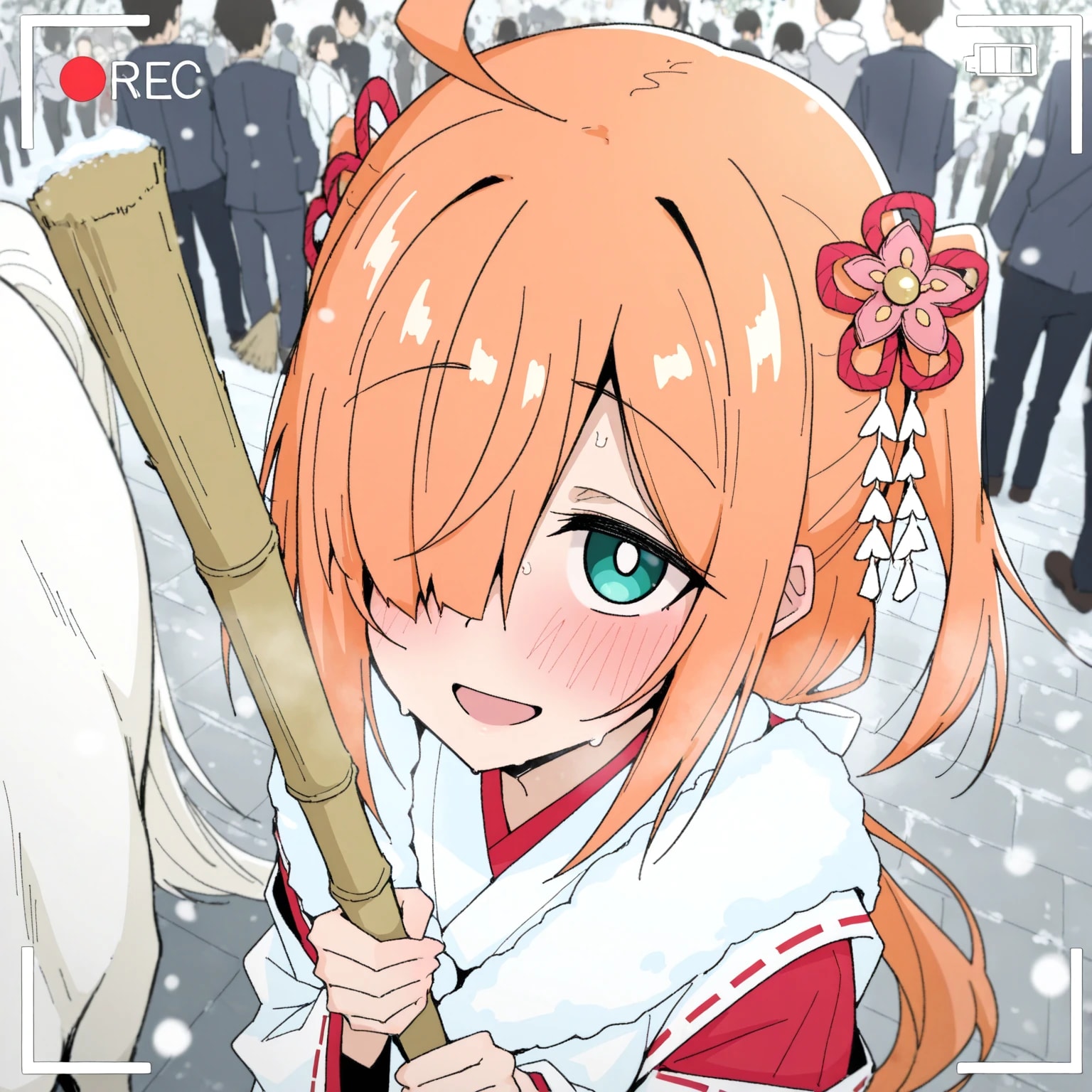 神社の巫女のバイトをする目隠れちゃん☆ | の人気AIイラスト・グラビア