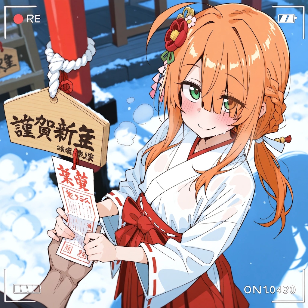 神社の巫女のバイトをする目隠れちゃん☆