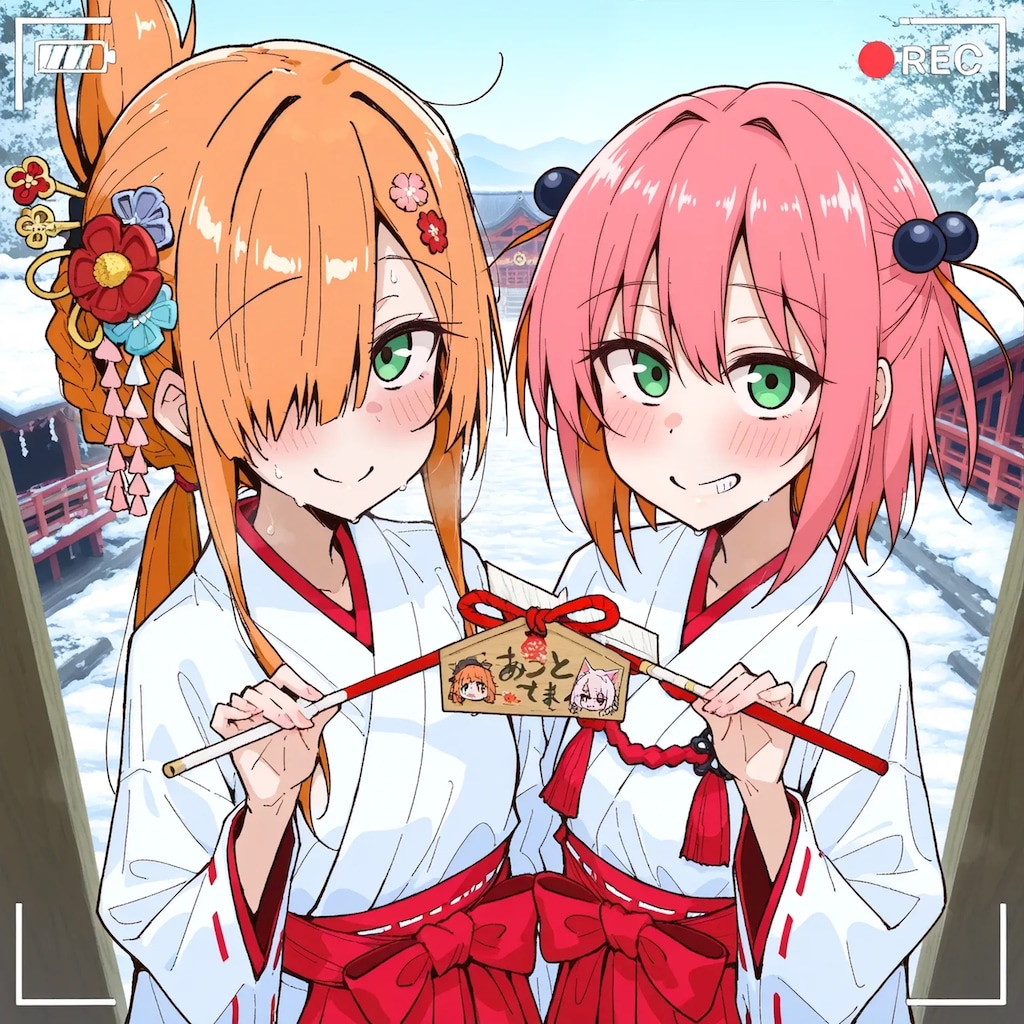 神社の巫女のバイトをする目隠れちゃん☆