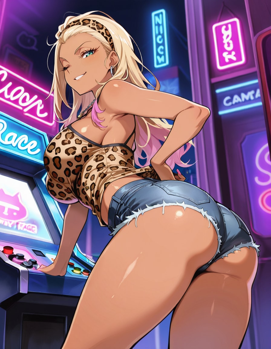 ゲーセンの金髪ギャル
