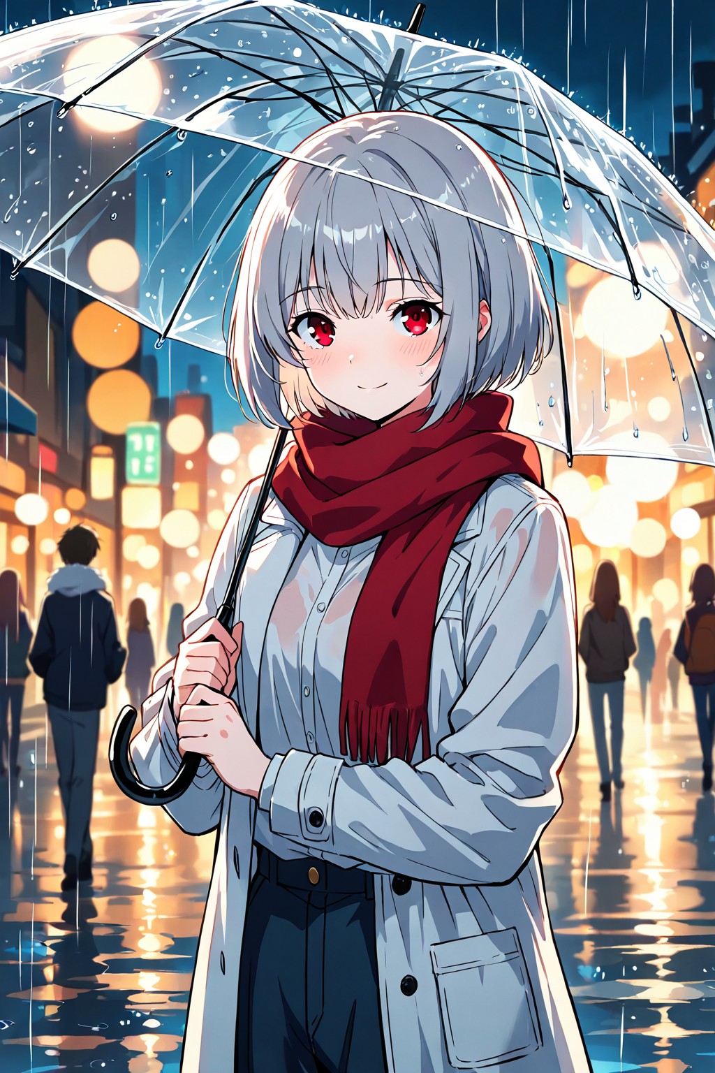 雨宿り　カフェでの一息 | の人気AIイラスト・グラビア