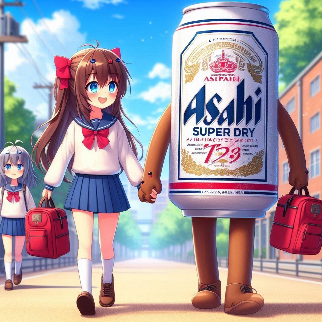 仲良く登校している小さな女の子