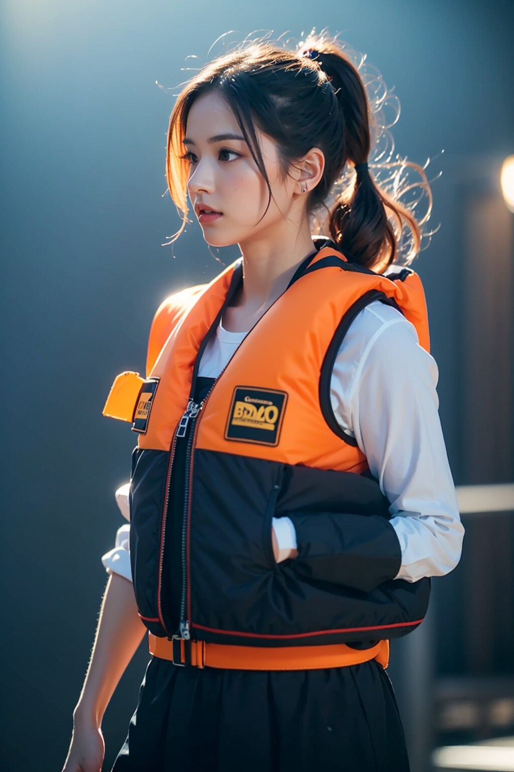 ライフジャケットを着る少女 | の人気AIイラスト・グラビア