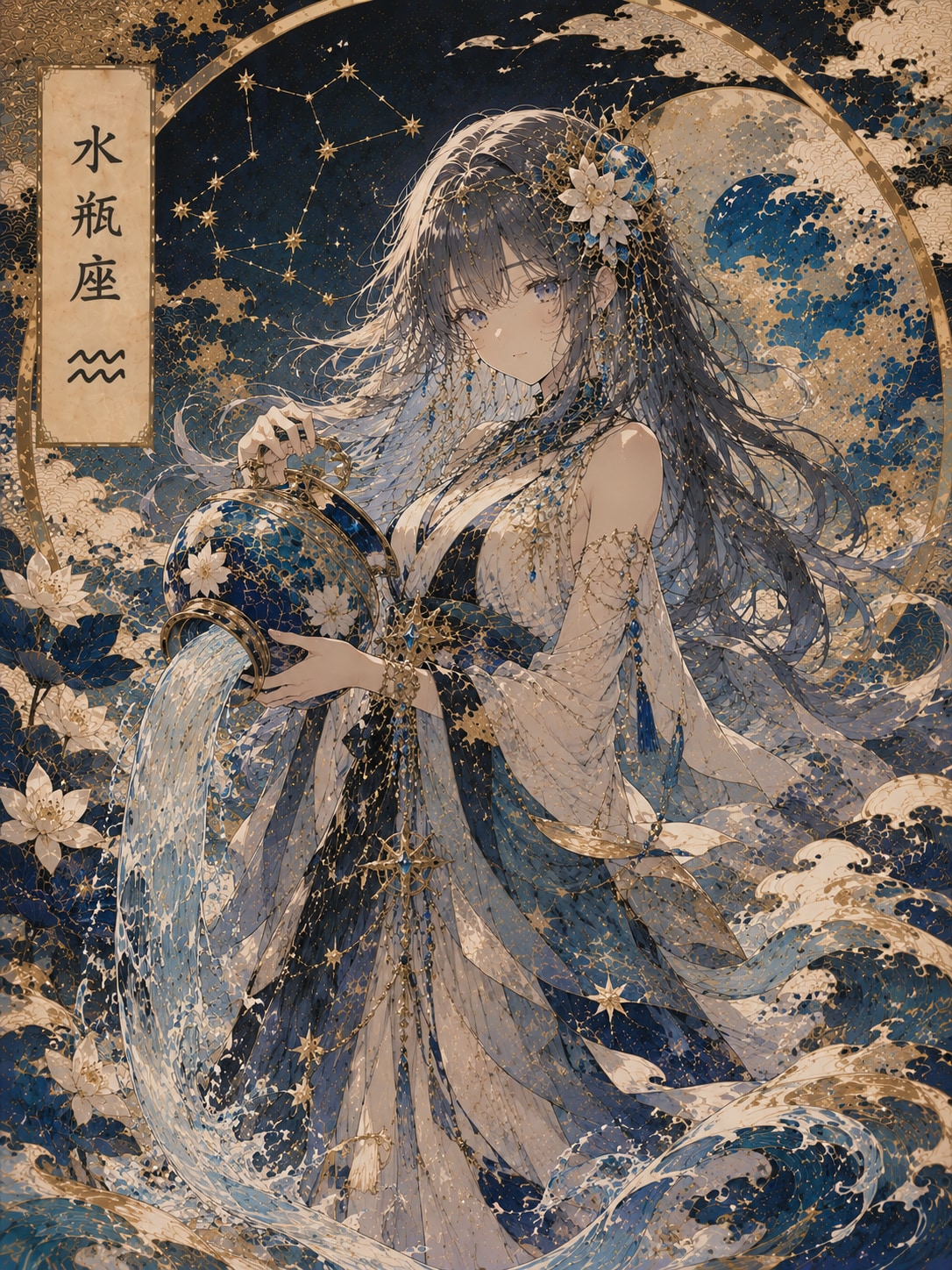 水瓶座の星降る水流舞踏・No11 | の人気AIイラスト・グラビア