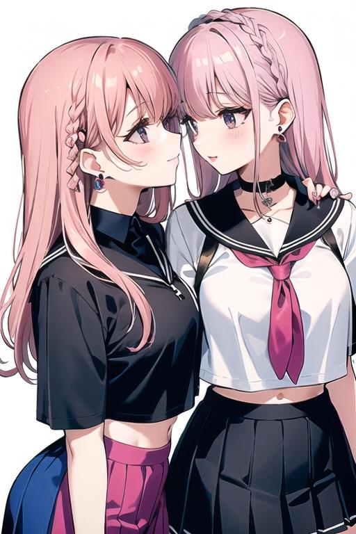 見つめ合う双子姉妹