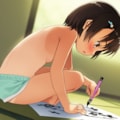 夏休みに半裸で水墨画を描く子 3枚目