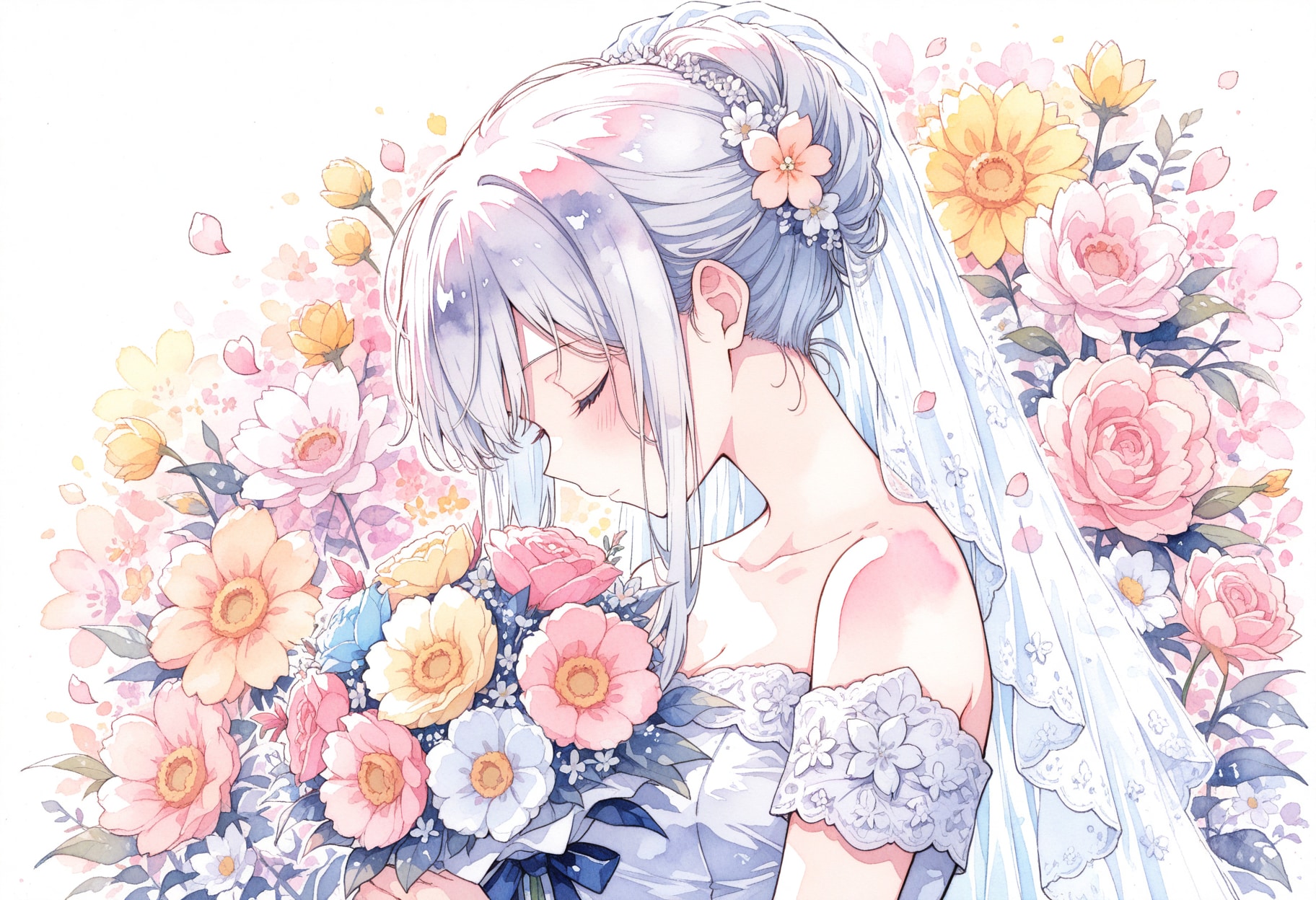 看板娘　flowers | の人気AIイラスト・グラビア