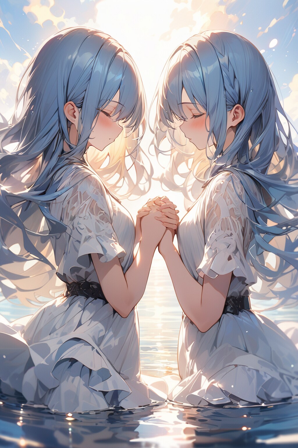 双子と水の波紋 | の人気AIイラスト・グラビア