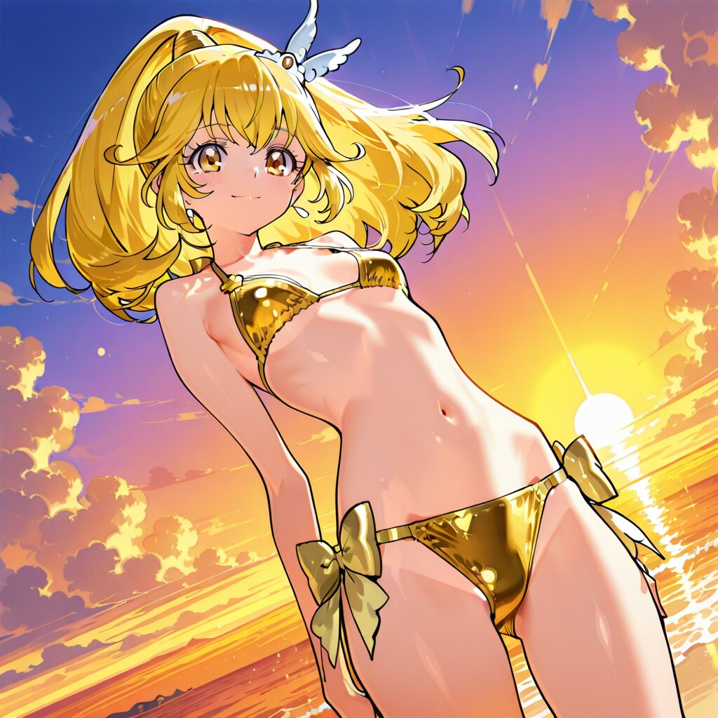 キュアピース、憧れの黄金ビキニ