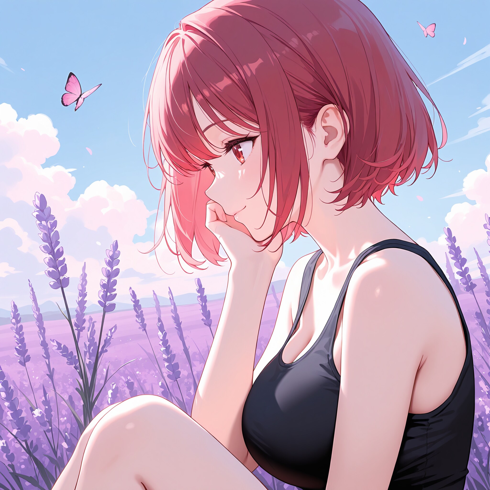 ラベンダー畑で