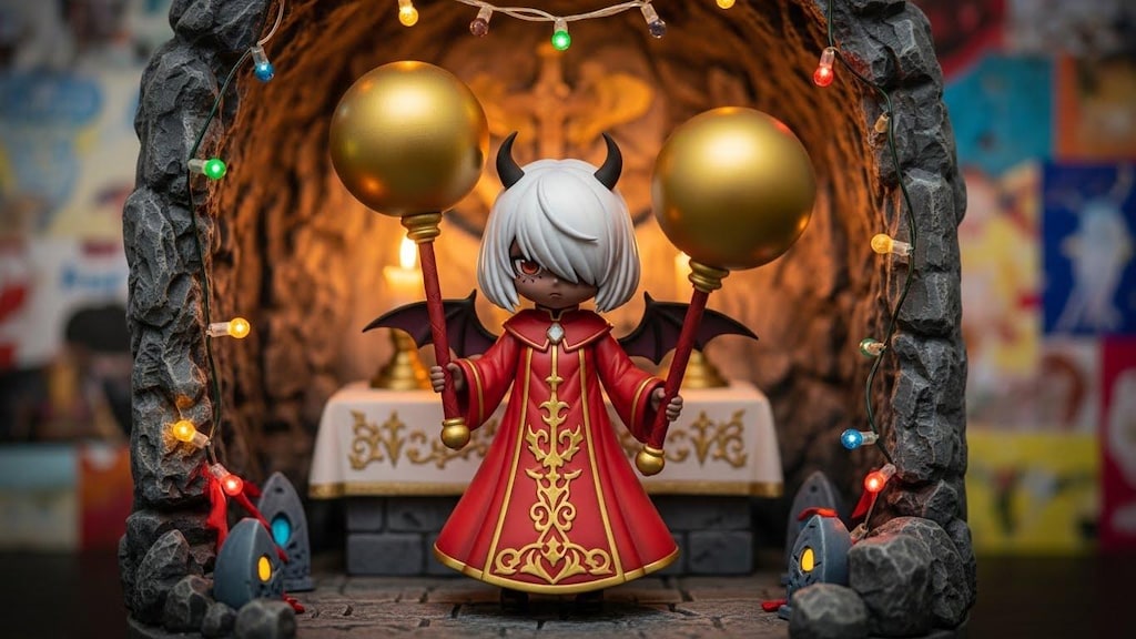 クリスマスの準備をする悪魔神官ちゃん