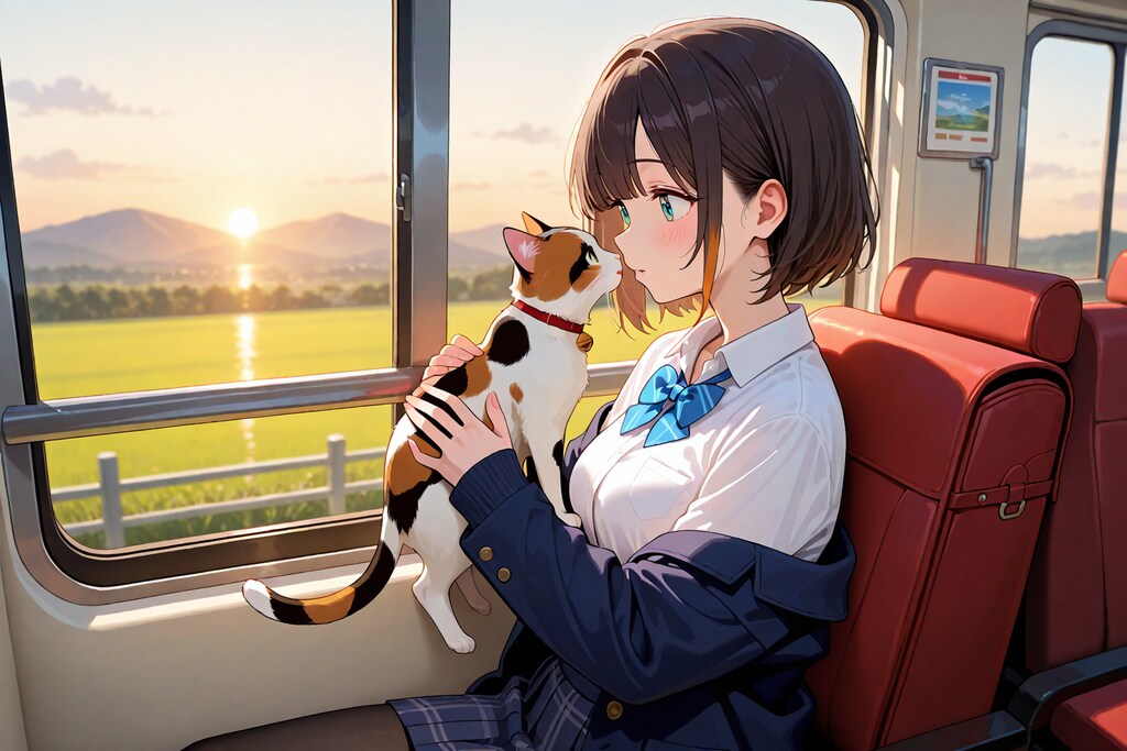 猫と帰宅中