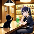 黒羽カペラさんを摩訶不思議食堂のカフェバーのカフェ席へ御案内ファンアートコラボレーション 5枚目