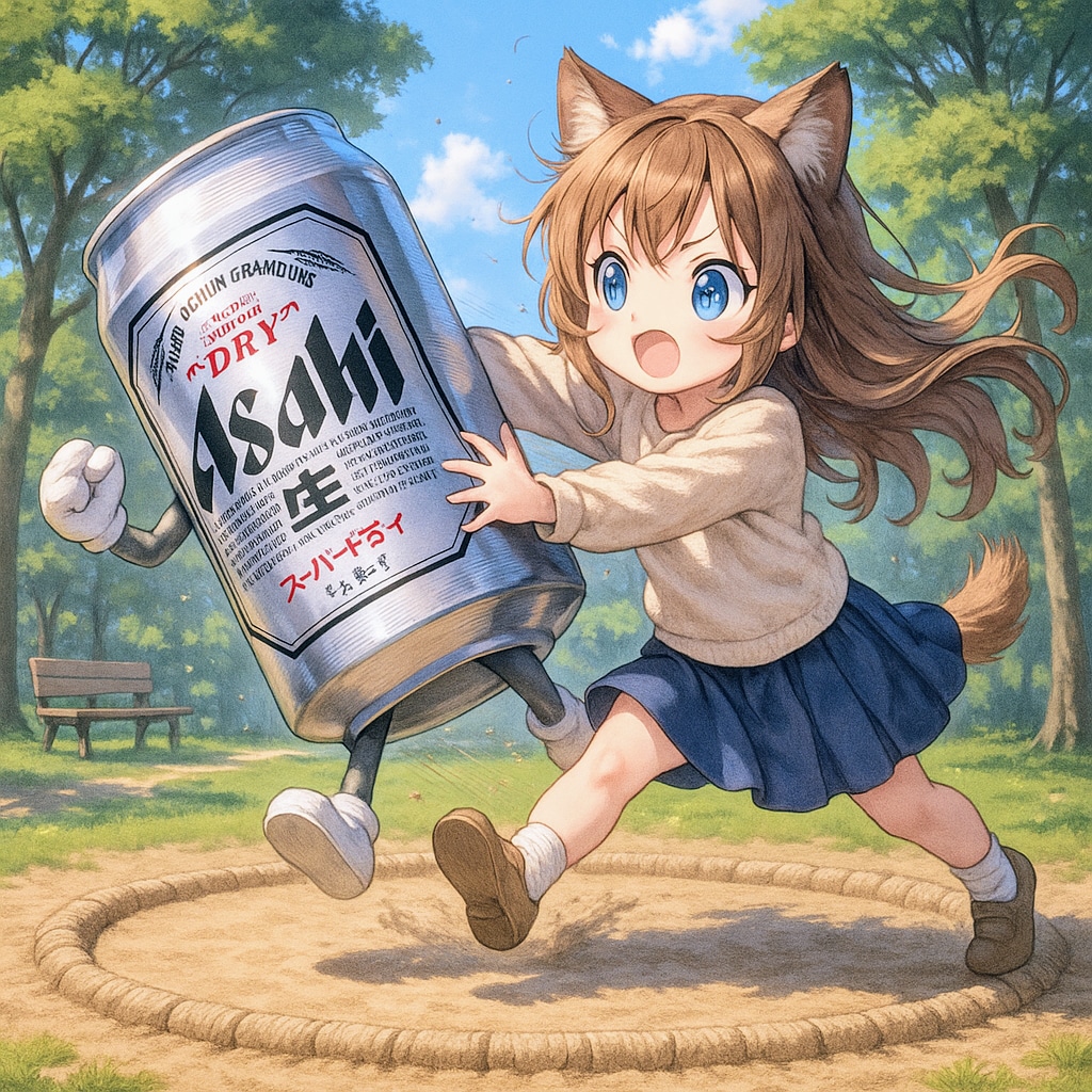 相撲をする小さな女の子