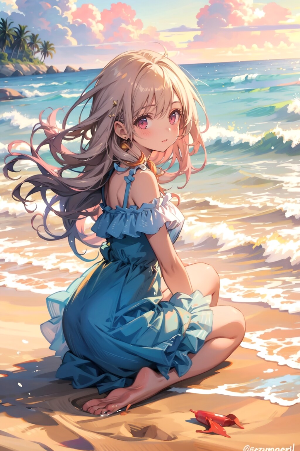 海を眺める