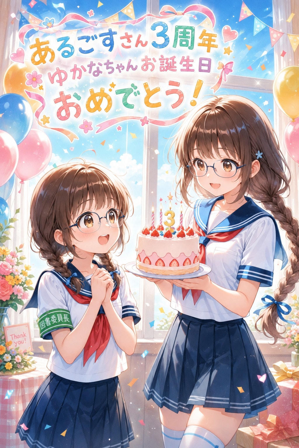 祝🎊眼鏡三つ編み