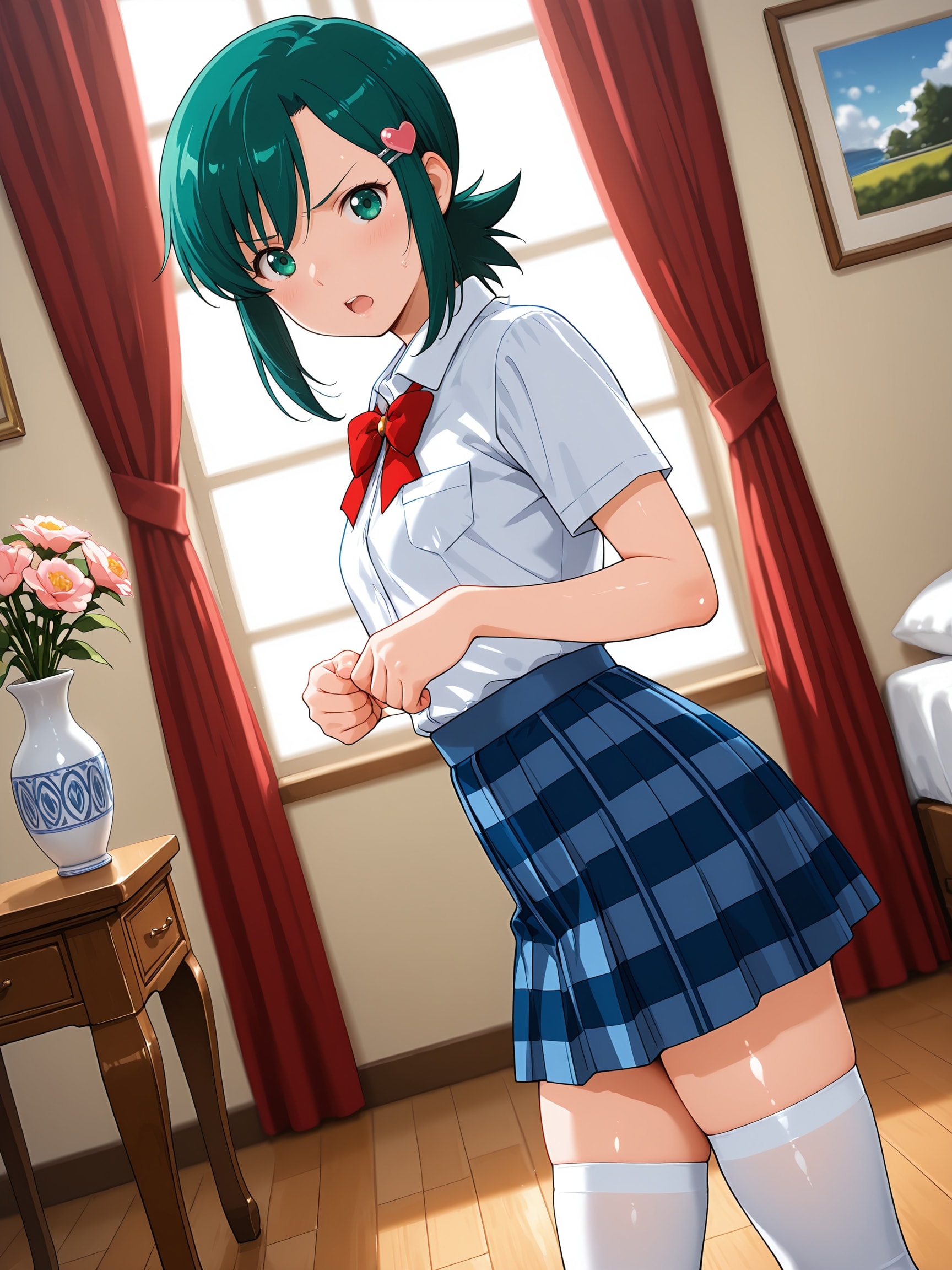 【スーパーリアル麻雀P5】梢ひな子：巻き込まれ風紀委員、脱衣麻雀スタート！【お試し版】
