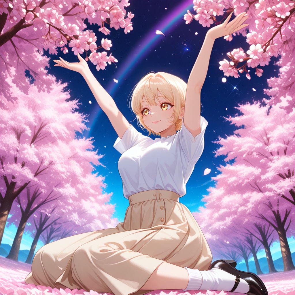 目指したのは夜桜