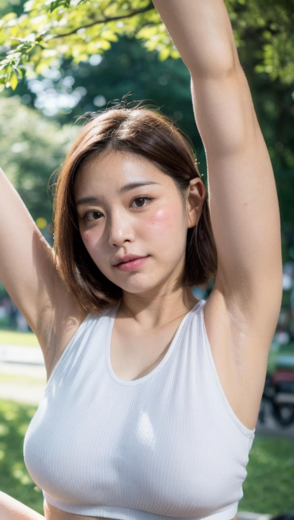 人妻達の魅惑の腋 ストレッチ編1