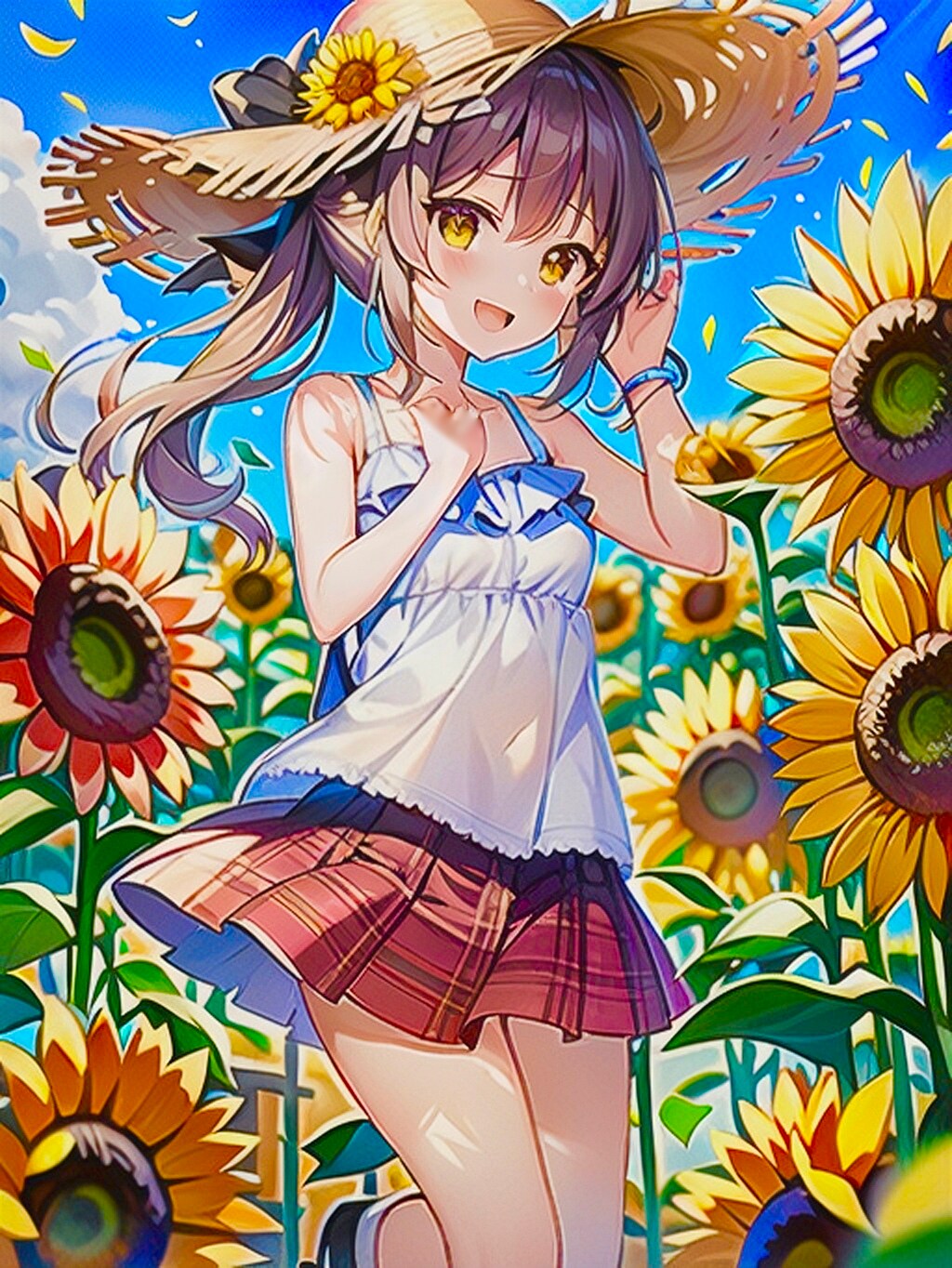 向日葵と女の子