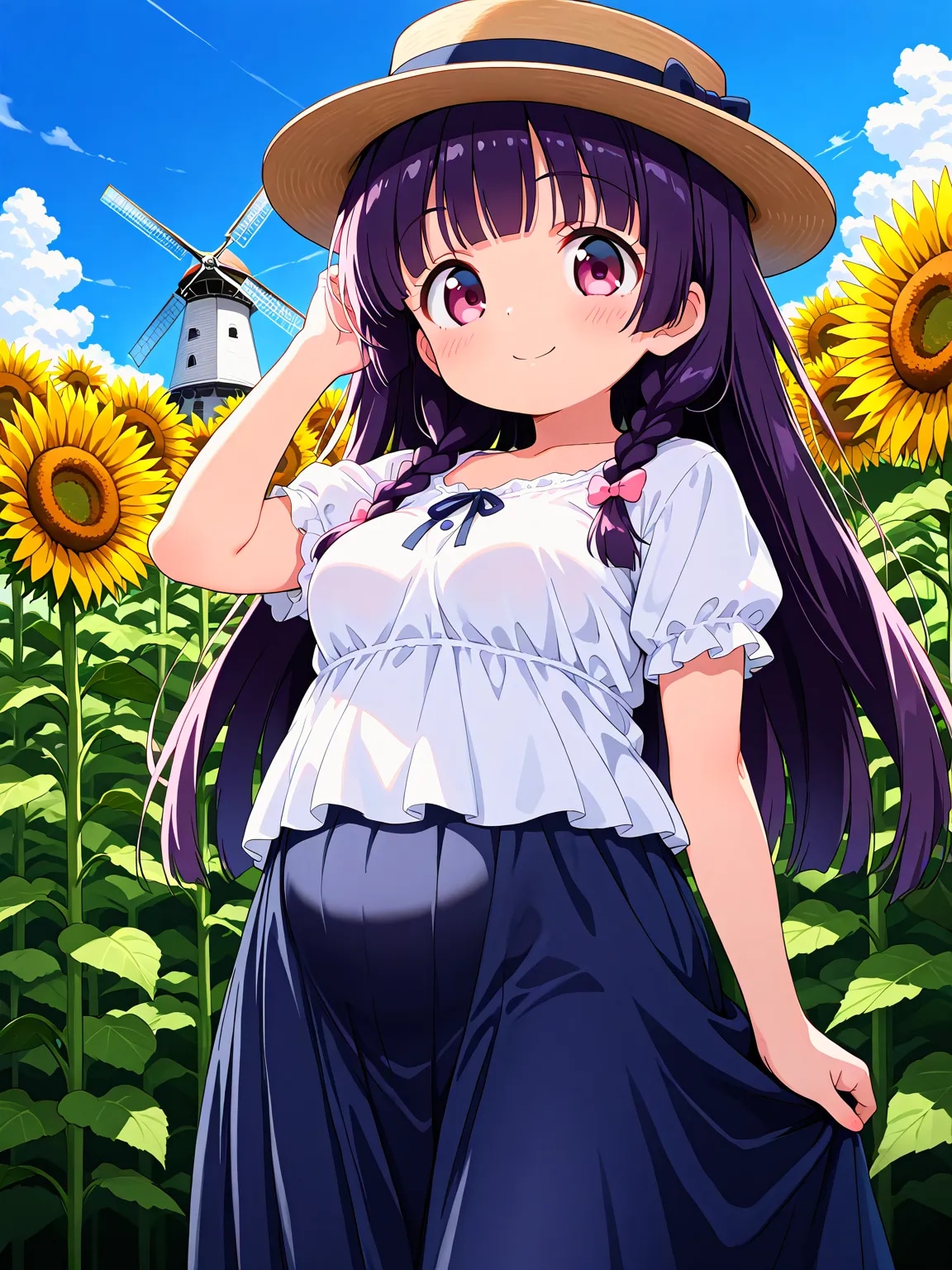 ゆうこちゃんとひまわり畑