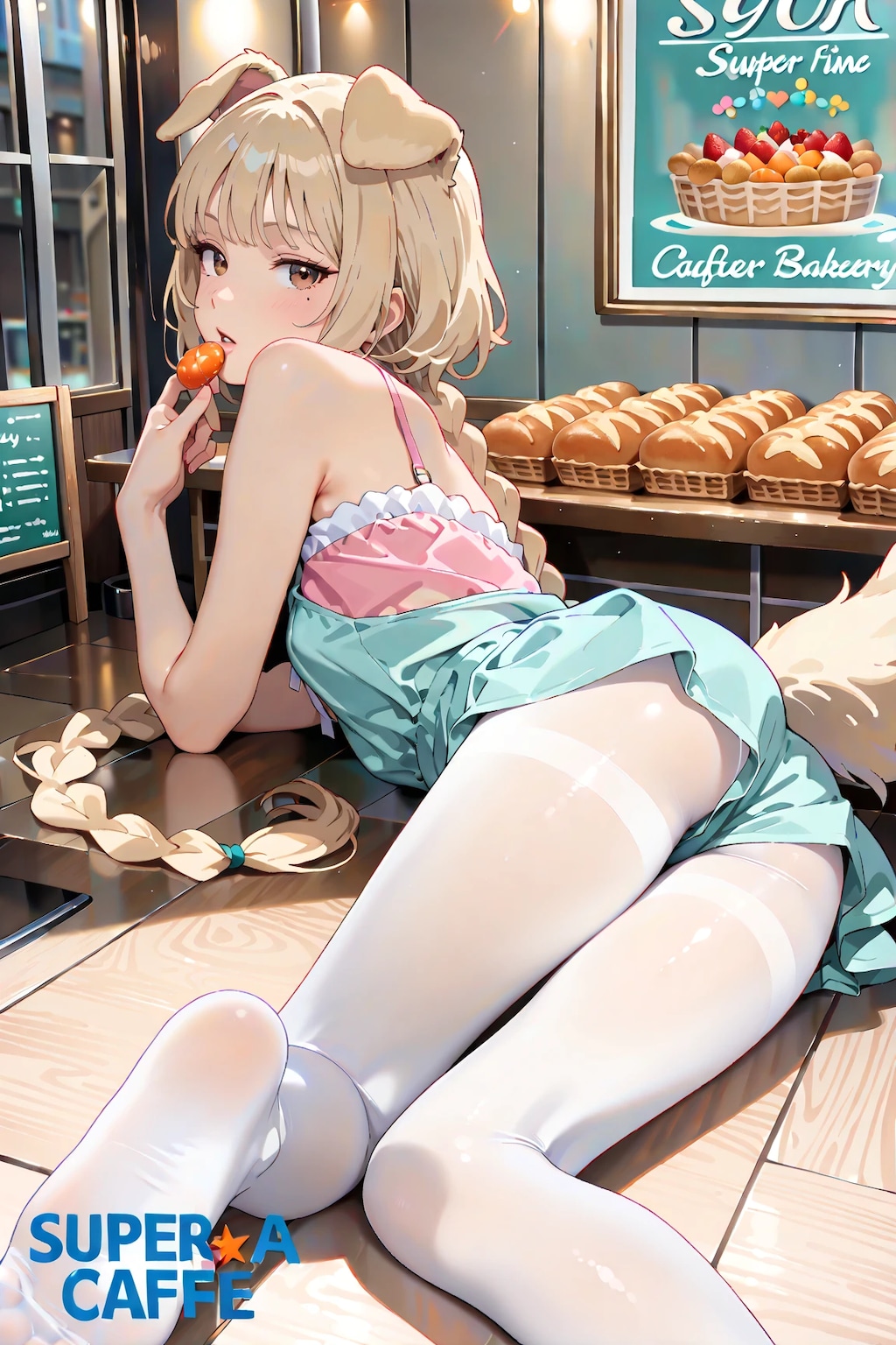 ベーカリーカフェの販促ポスター　＜藍くんバージョン＞