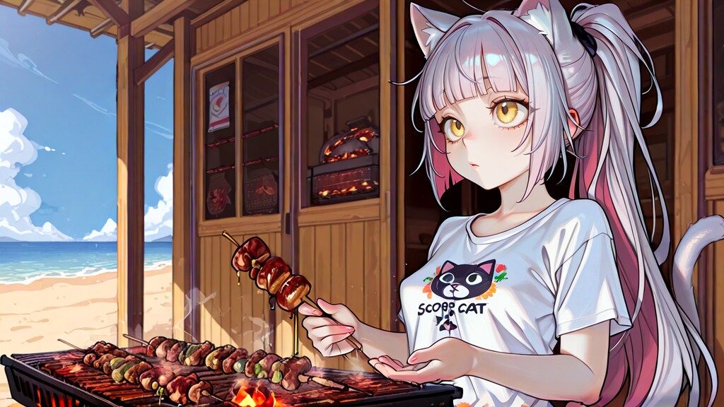 （勝手に）夏のお仕事シリーズ　第一弾　海の家で焼き鳥とコーンを焼くお仕事