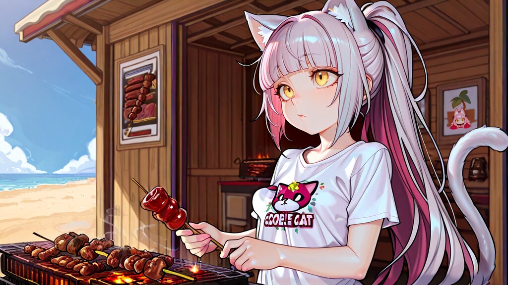 （勝手に）夏のお仕事シリーズ　第一弾　海の家で焼き鳥とコーンを焼くお仕事