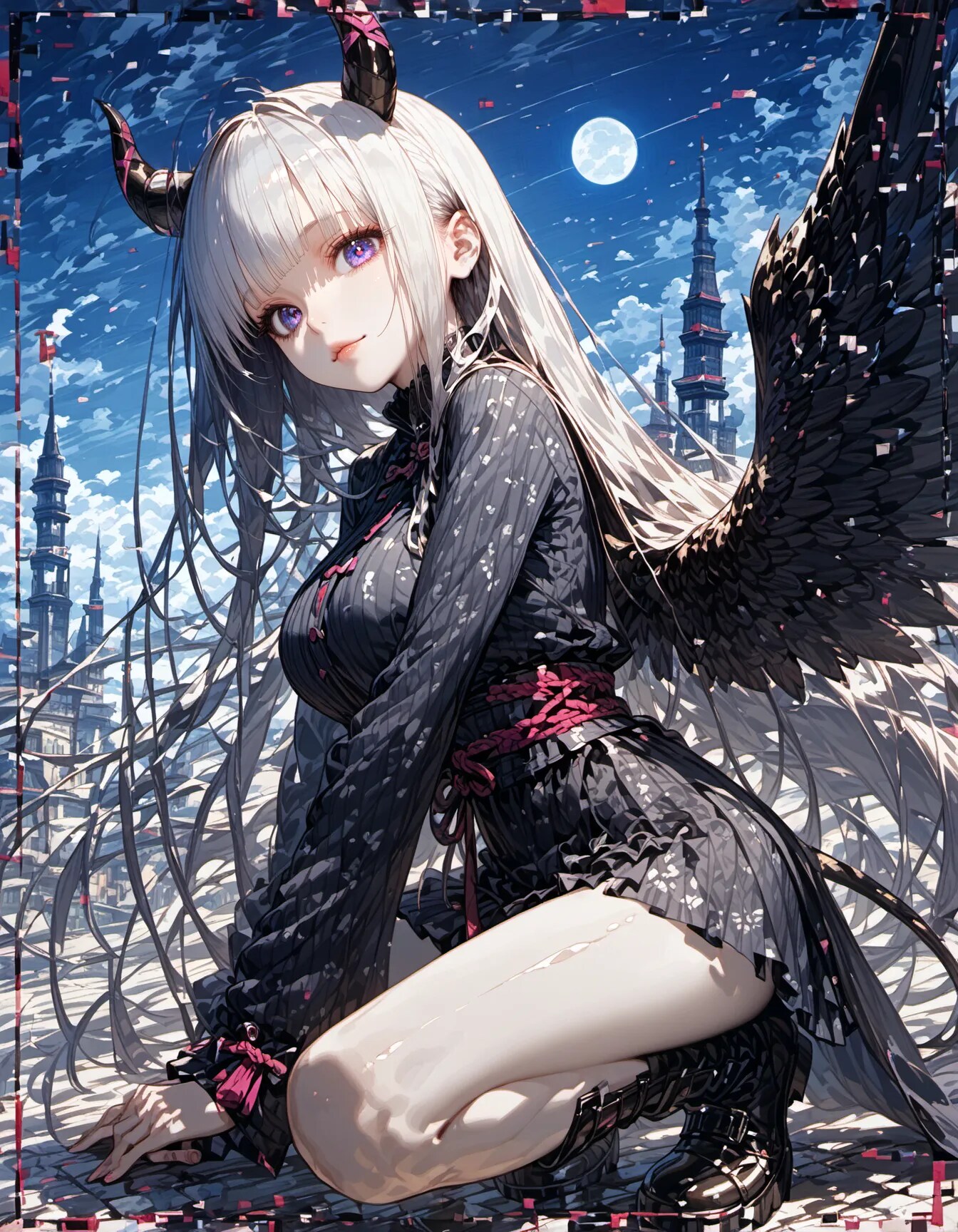 Moonlit Wings of the Fallen Angel