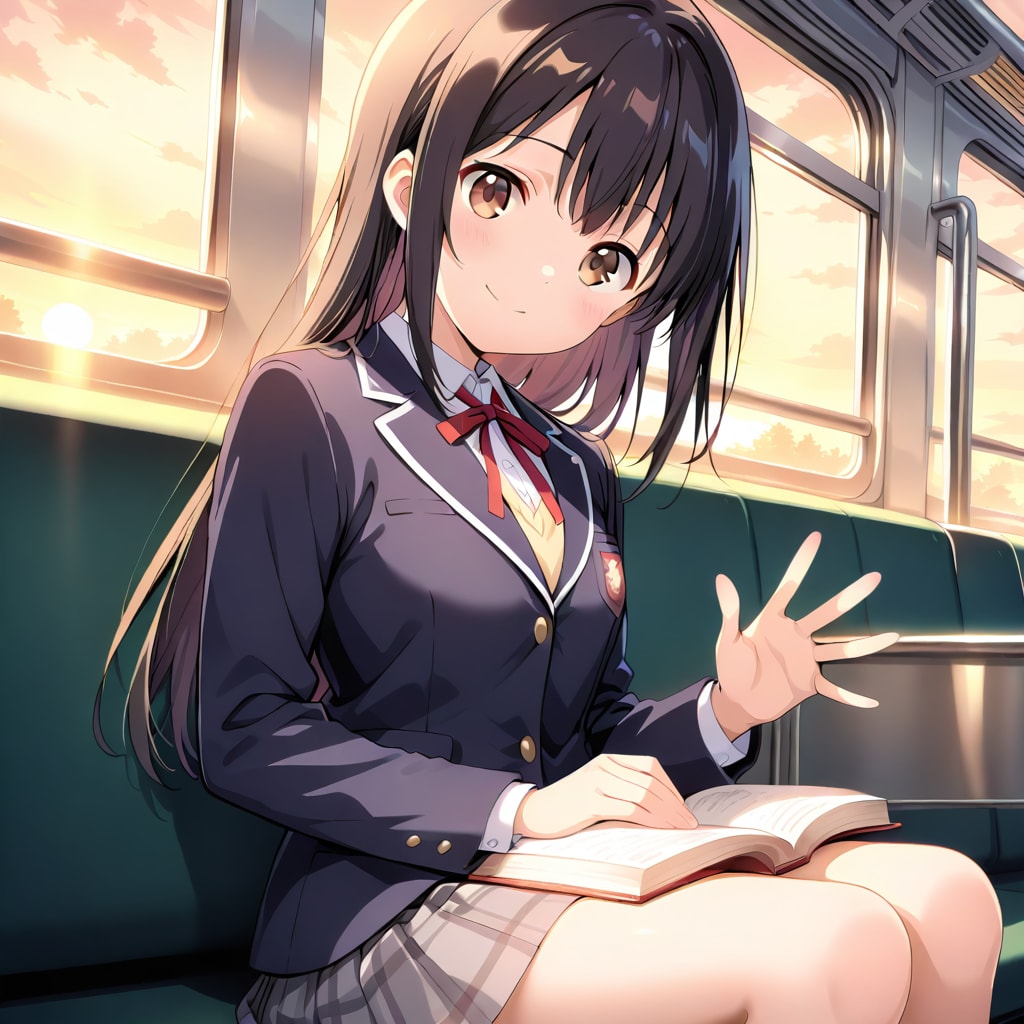 帰りの電車 | の人気AIイラスト・グラビア