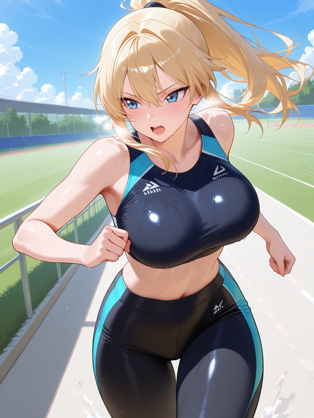 ポニテでランニング