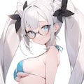 銀髪ツインテメガネっ娘♪　マイクロビキニ姿♡ 12枚目