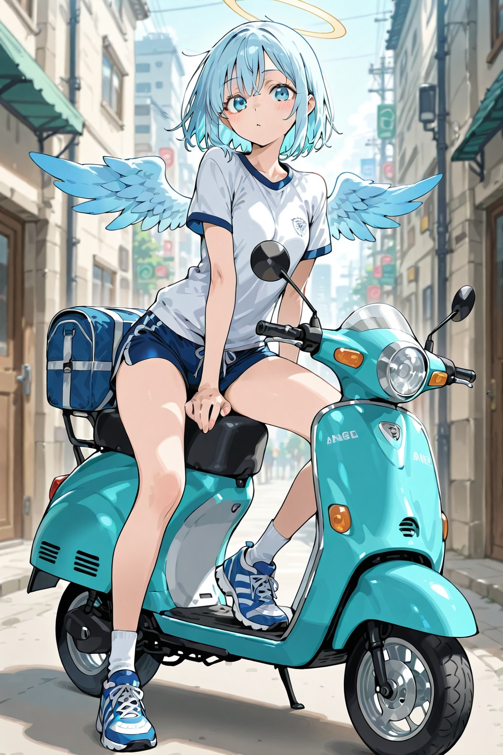 バイクに乗る天使少女_DAISY | の人気AIイラスト・グラビア