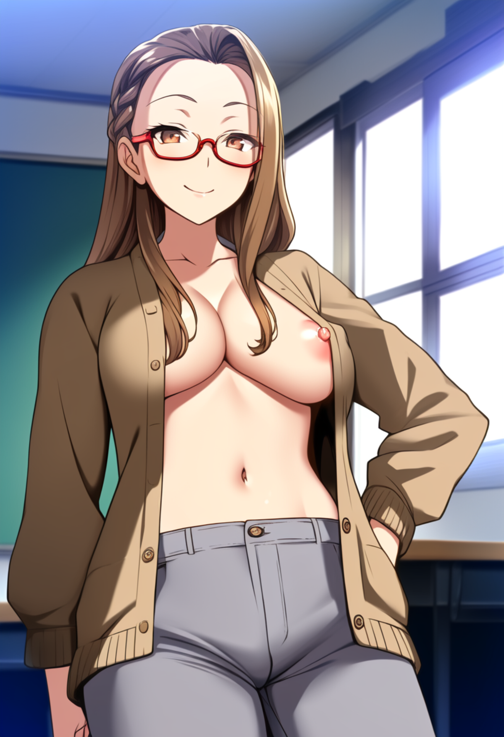 女教師（メガネ・カーディガン・シャツ）②
