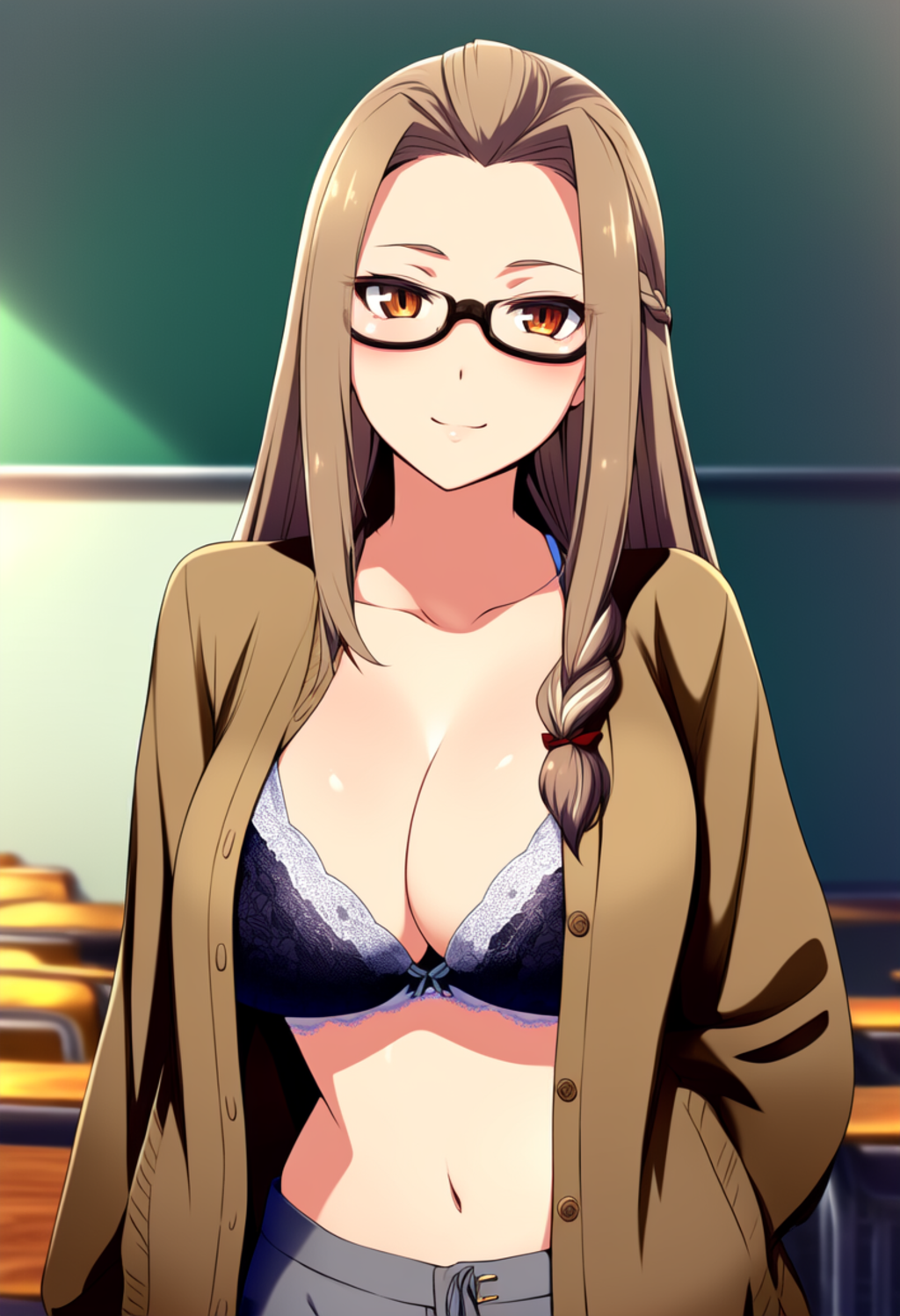 女教師（メガネ・カーディガン・シャツ）②