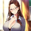女教師（メガネ・カーディガン・シャツ）② 2枚目