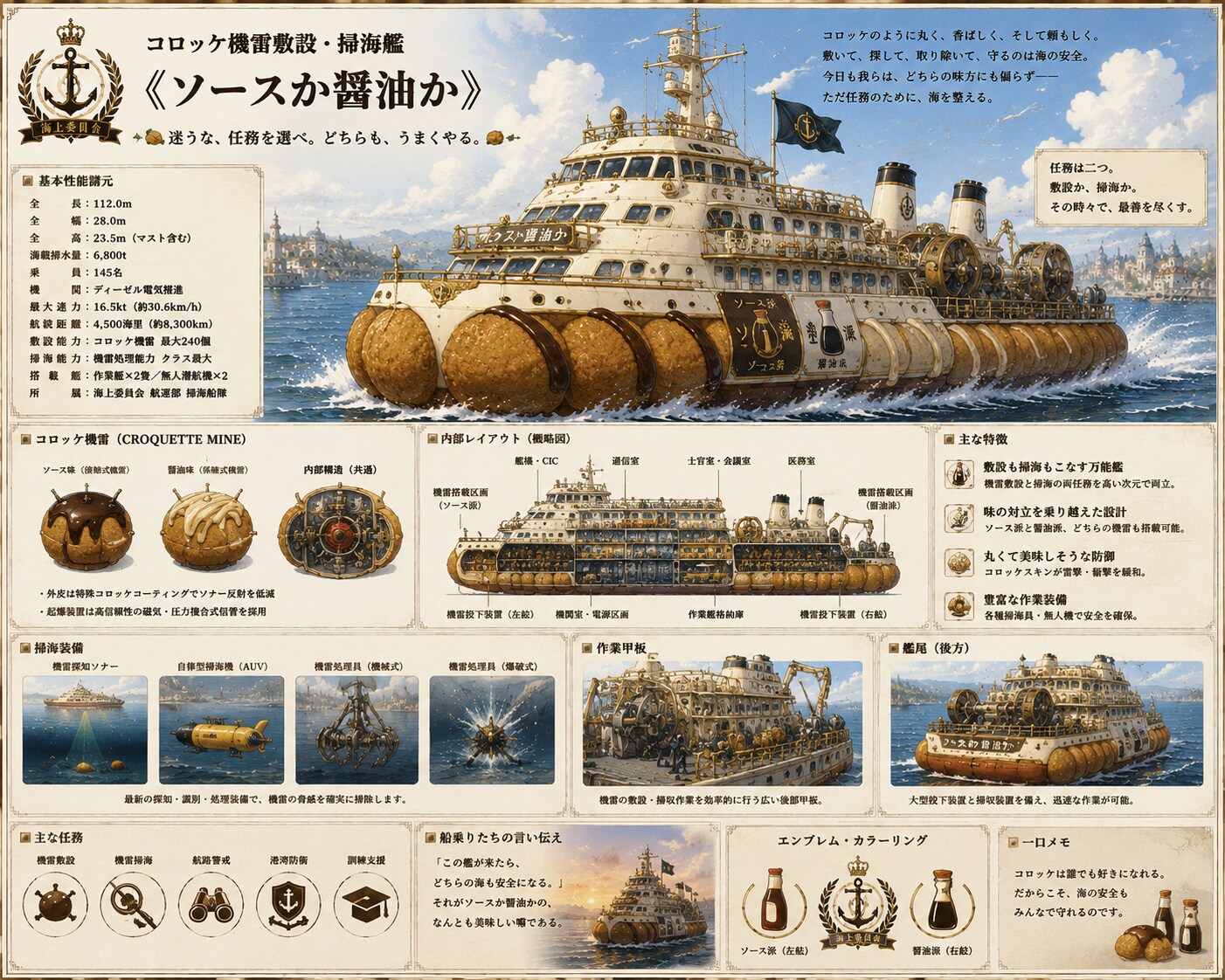 コロッケ機雷敷設・掃海艦《ソースか醤油か》
