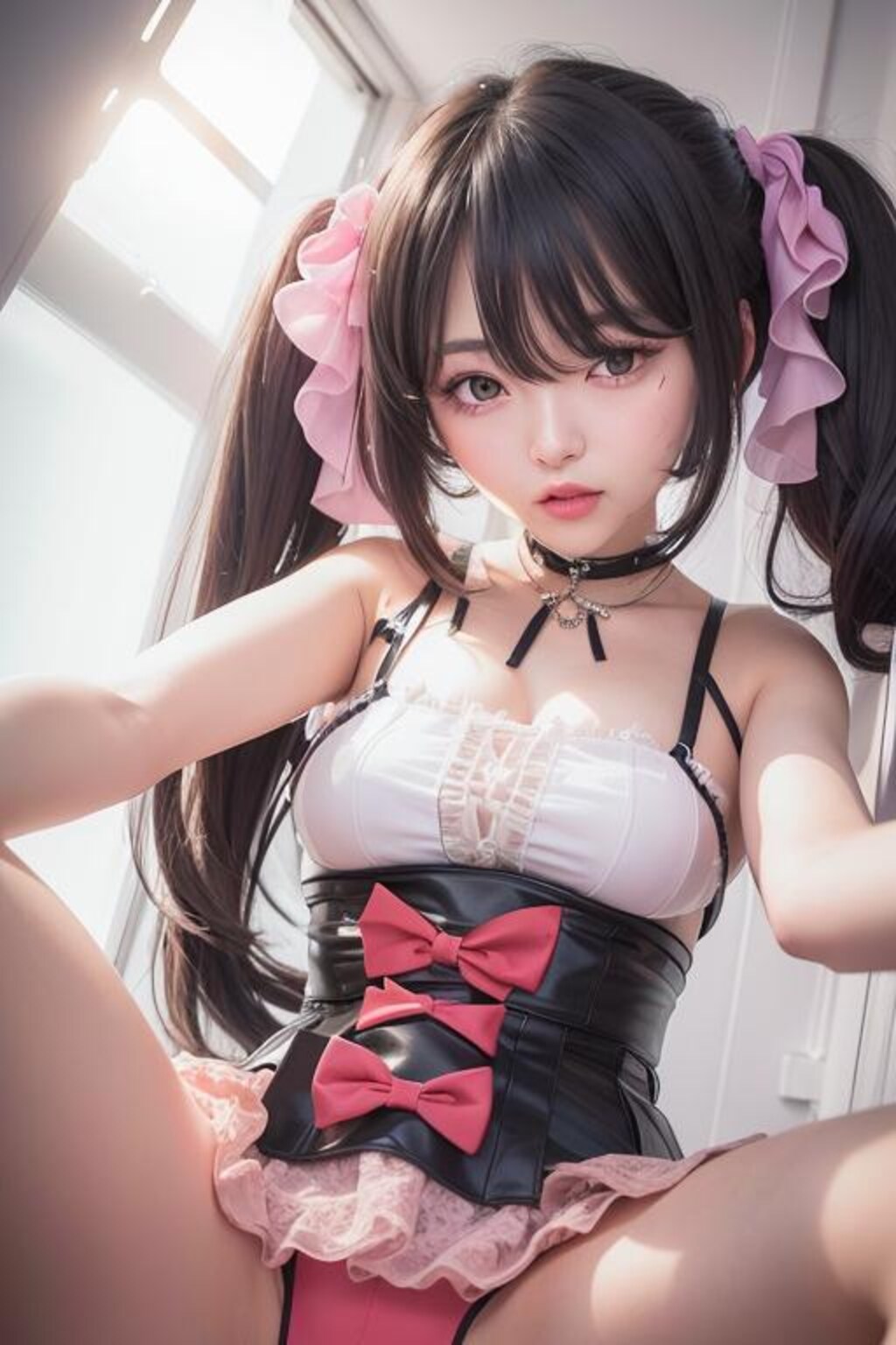 甘ロリ風アイドル衣装を着た矢澤にこAIコスプレイヤー💕（顔差分）
