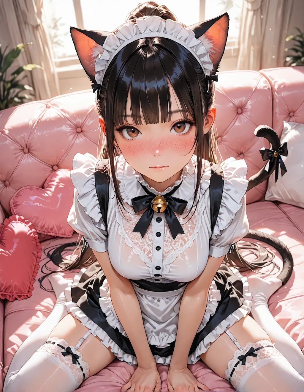 最恐いいんちょの絶対領域🩷(ねこ耳メイド)